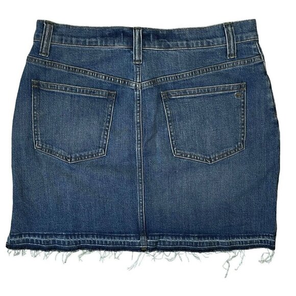 Madewell Distressed Raw Step Hem Jean Mini Skirt Women’s 30 Blue Grunge Western - Picture 3 of 8